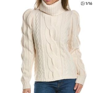 Ted Baker Vvera Extreme Sleeve Cable Sweater in EUC (TB size 3/US size 8)